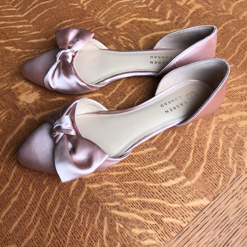 Lauren Conrad pink satin flats